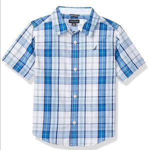 Nautica Boys' Short Sleeve Patterned Shirt